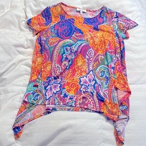NWOT - Chaus New York Multi Color Paisley S/S Blouse - Small